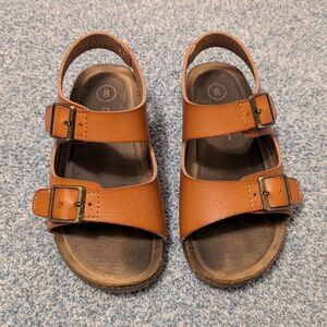 Cat & Jack Reagan Footbed Open Toe Hook And Loop Closure Cognac Sandals Size 8T